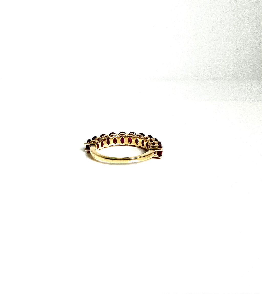 Red and Gold Magic: Vintage 14k Yellow Gold Ruby Band Ring - A Symbol of Love