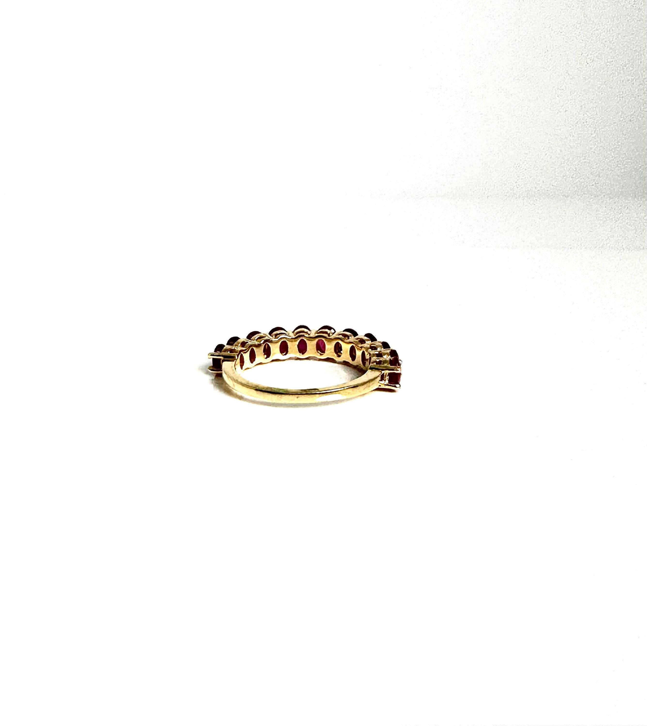 Red and Gold Magic: Vintage 14k Yellow Gold Ruby Band Ring - A Symbol of Love