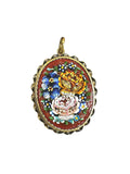 Victorian Gold Filled Floral Mosaic Locket with Braided Frame - Antique Locket