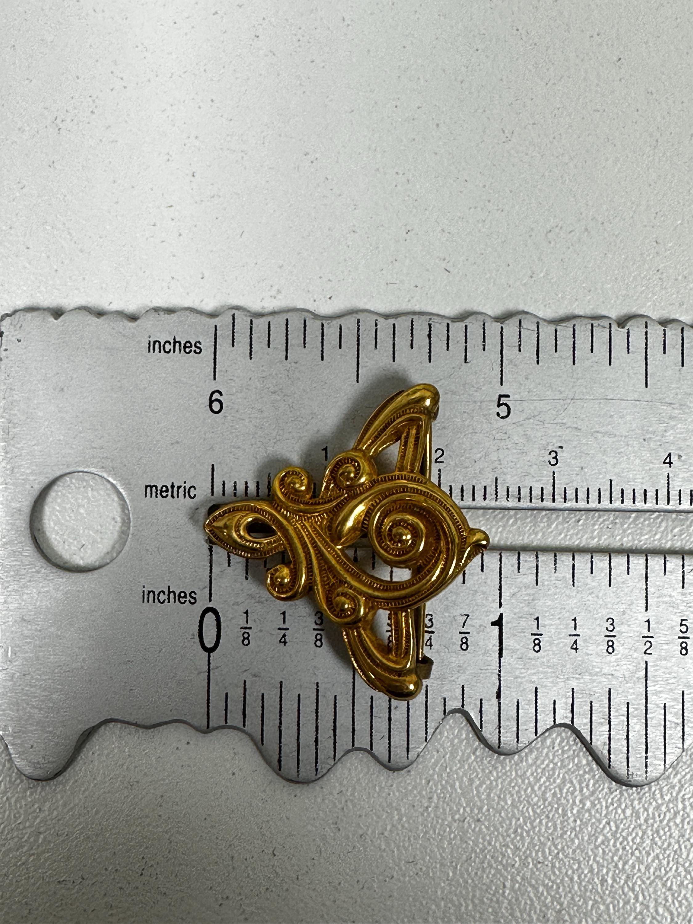 Vintage Gold Filled Art Nouveau Watch Pin - Antique Style Brooch