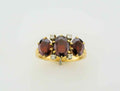 Estate 14k Yellow Gold Garnet Ring with Diamonds - Size 6.25 - January Birthstone