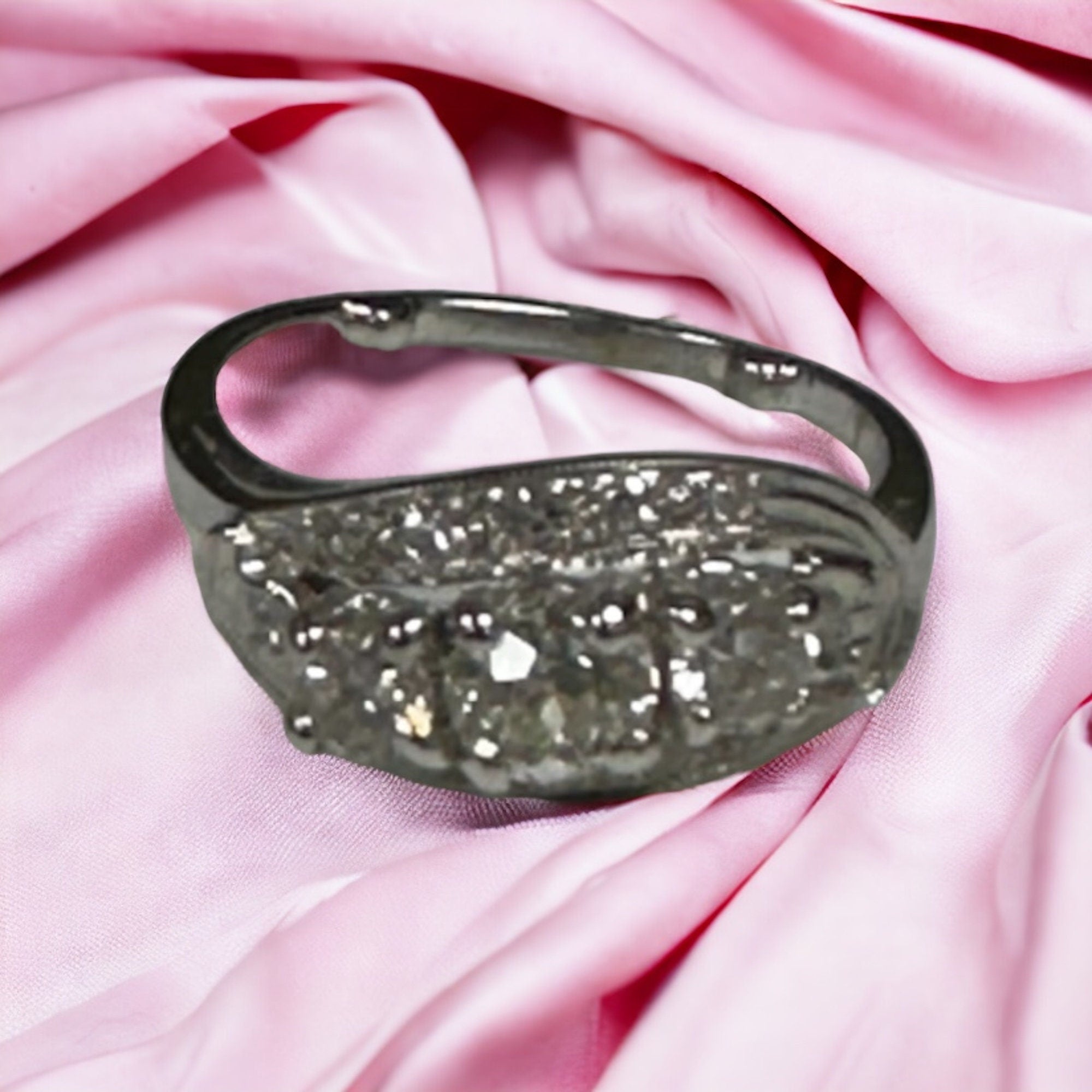 Ladies 14 Karat White Gold Diamond Cocktail Ring with Arthritic "Balls" in Shank