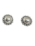 Vintage Sterling Silver Dome Earrings: Screw Back Design