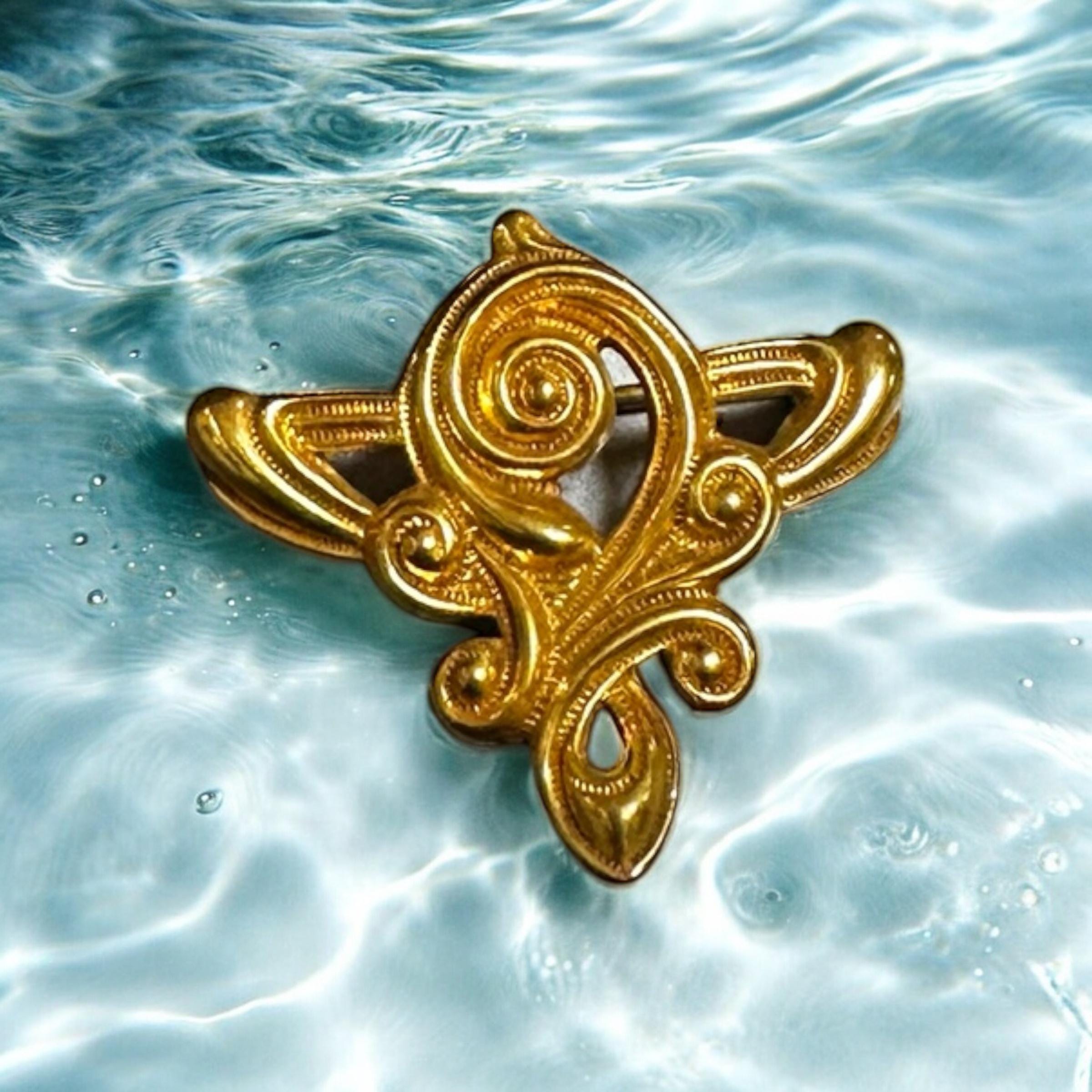 Vintage Gold Filled Art Nouveau Watch Pin - Antique Style Brooch