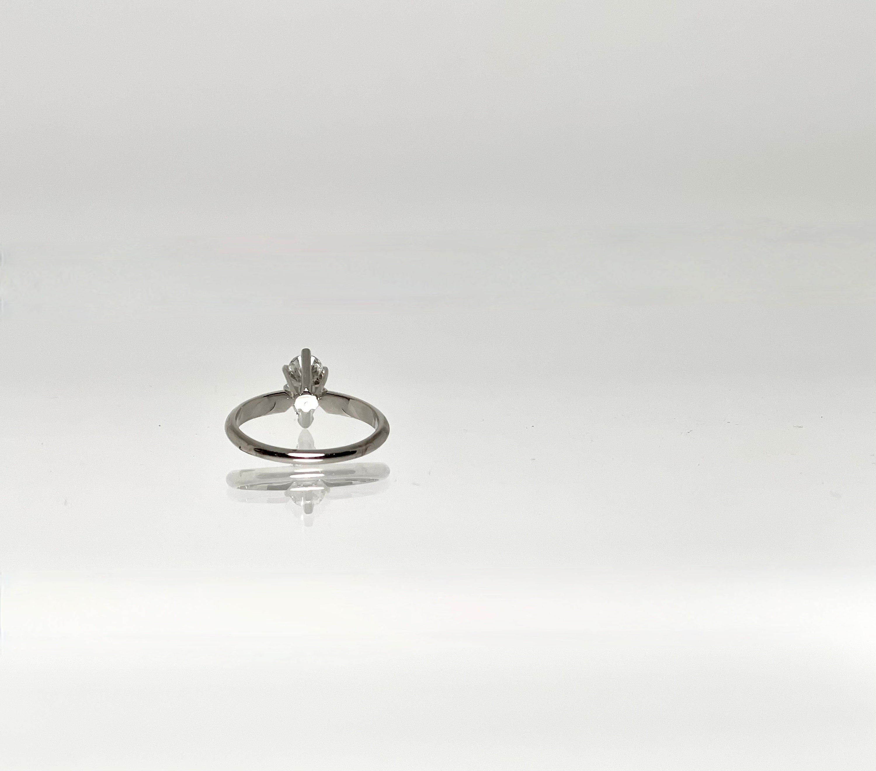 Diamond Engagement Ring-14 Karat White Gold Genuine Pear Shape Diamond-Estate Solitaire Style Ring