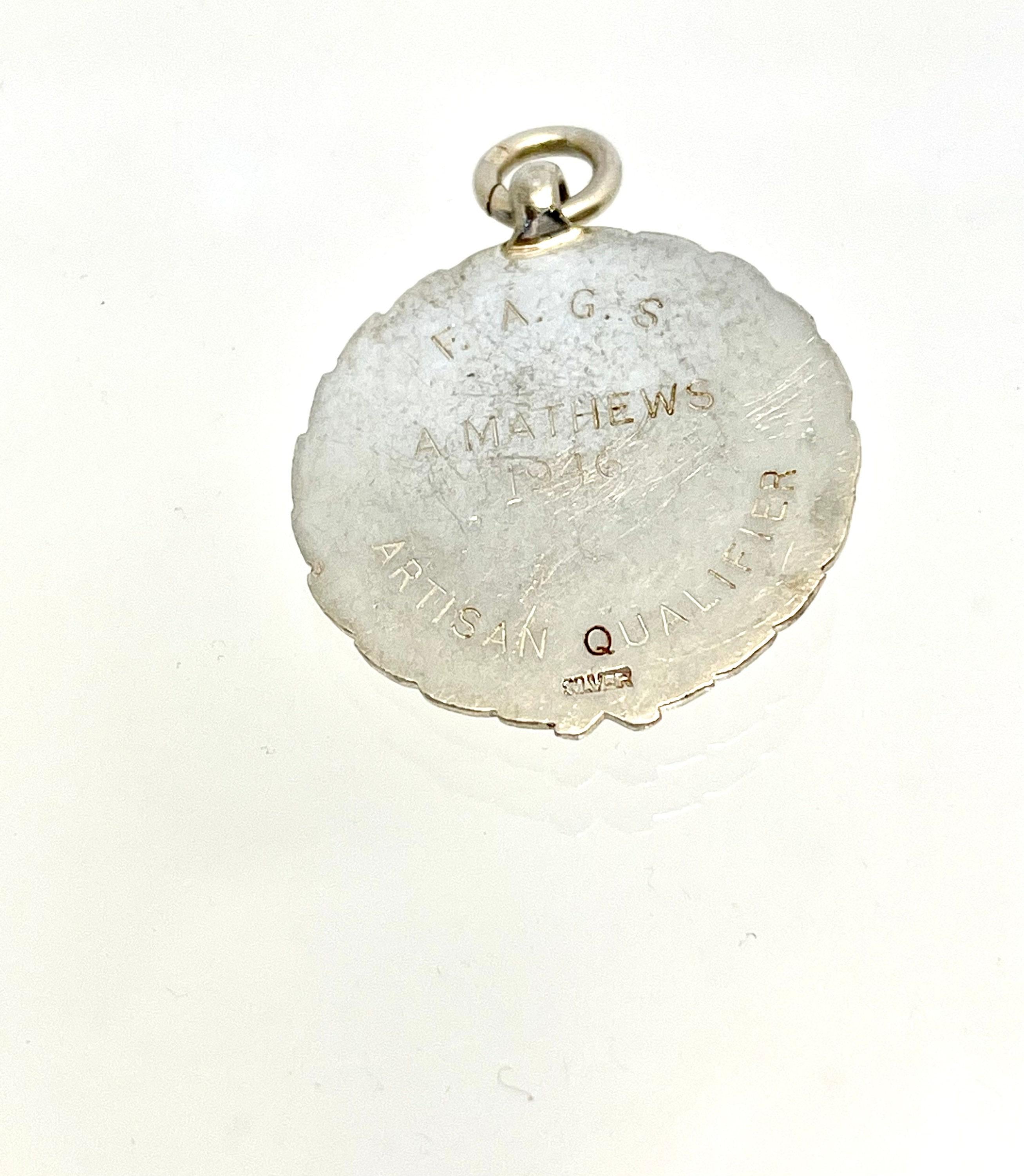 Vintage Silver Golf Medal: 1946 Artisan Qualifier Award