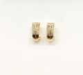 Vintage 14K Yellow Gold Diamond Earrings: Geometric Channel Set Clip Ons