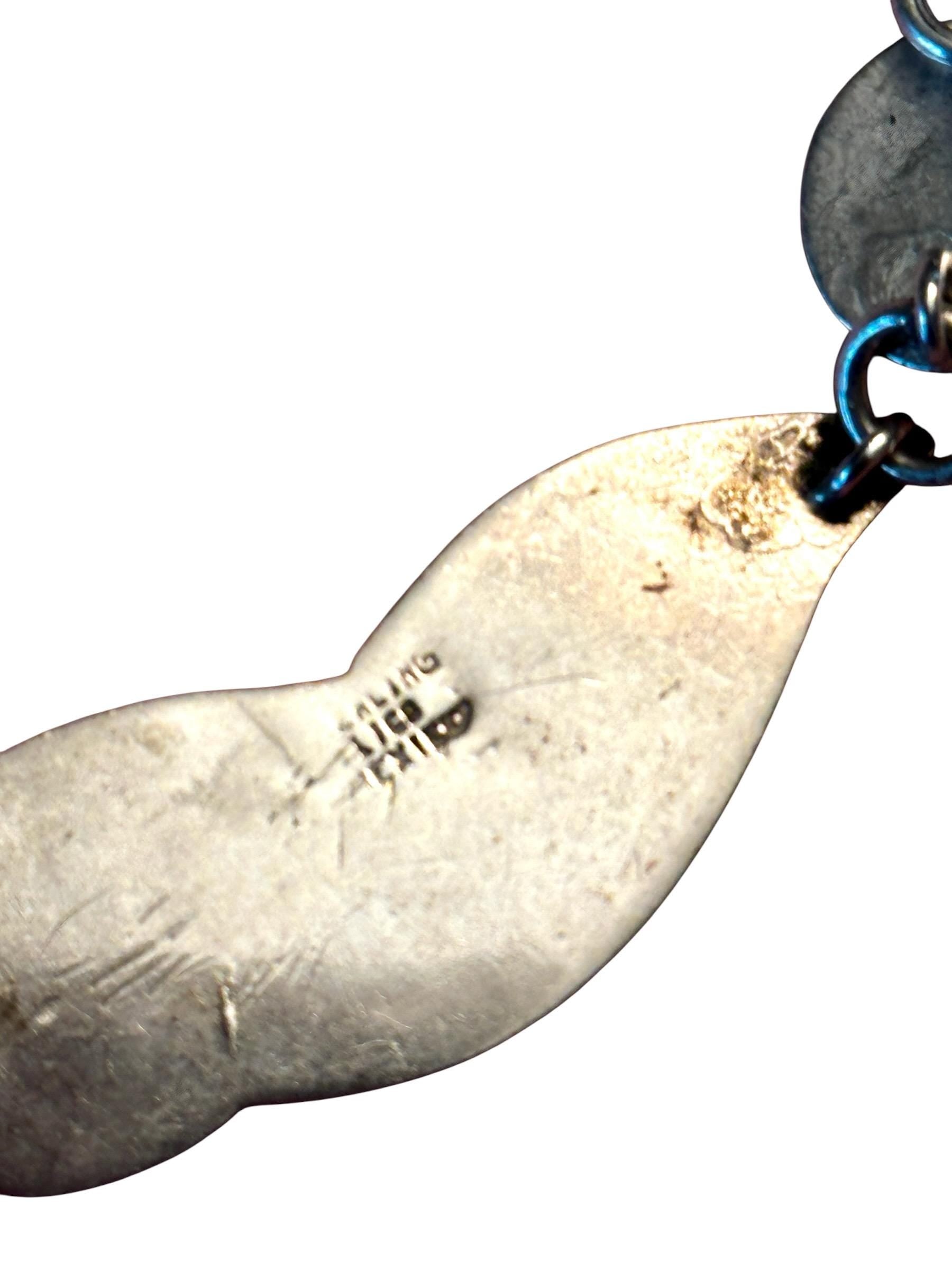 Sculptural Sterling Silver and Cabochon Amethyst Choker Necklace