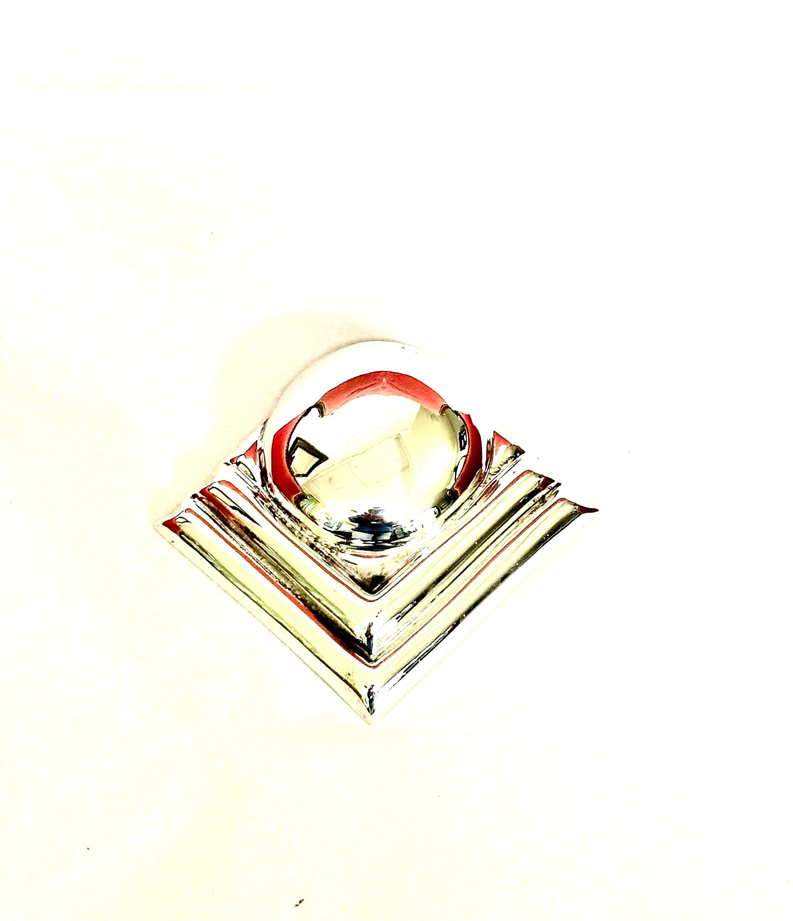 Sterling Silver Geometric Pin or Pendant, Vintage Art Deco Style Brooch