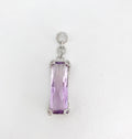 Elegant Vintage Amethyst & Diamond 14K Gold Pendant, February Birthstone Necklace, Fancy Cut Gemstone