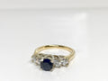 14k Yellow Gold Diamond & Sapphire Ring - Stacking or Engagement