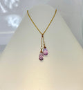 Vintage 14k Yellow Gold Amethyst Briolette & Pearl Necklace