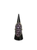 Sterling Silver Amethyst Marcasite Ring - Statement Ring Size 7.5