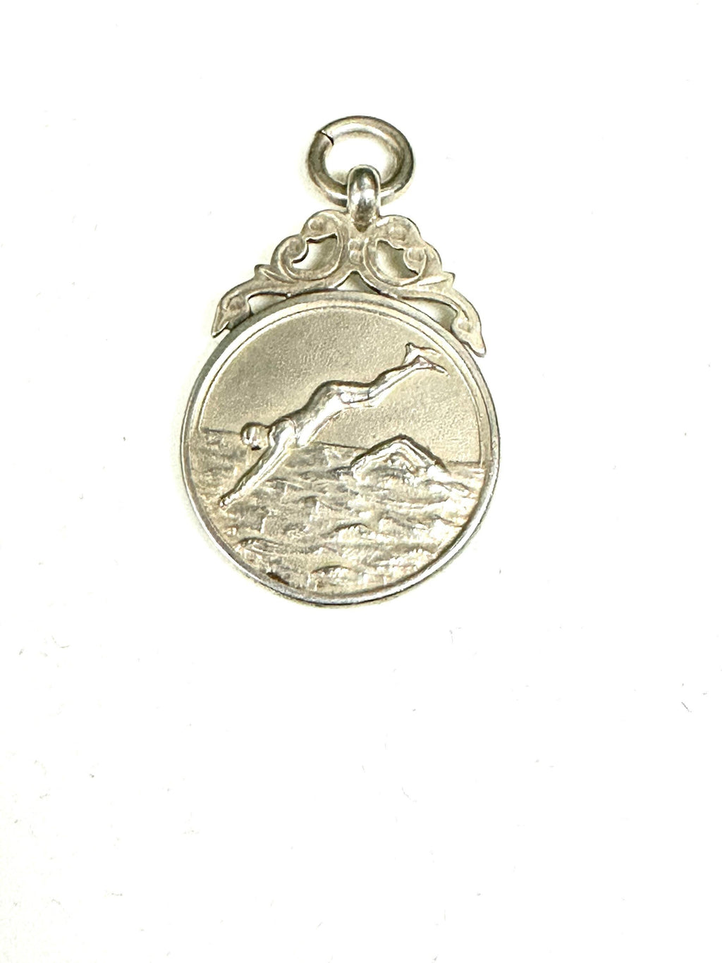 Personalized Sterling Silver Hallmarked Medal for Swim/Dive Enthusiasts