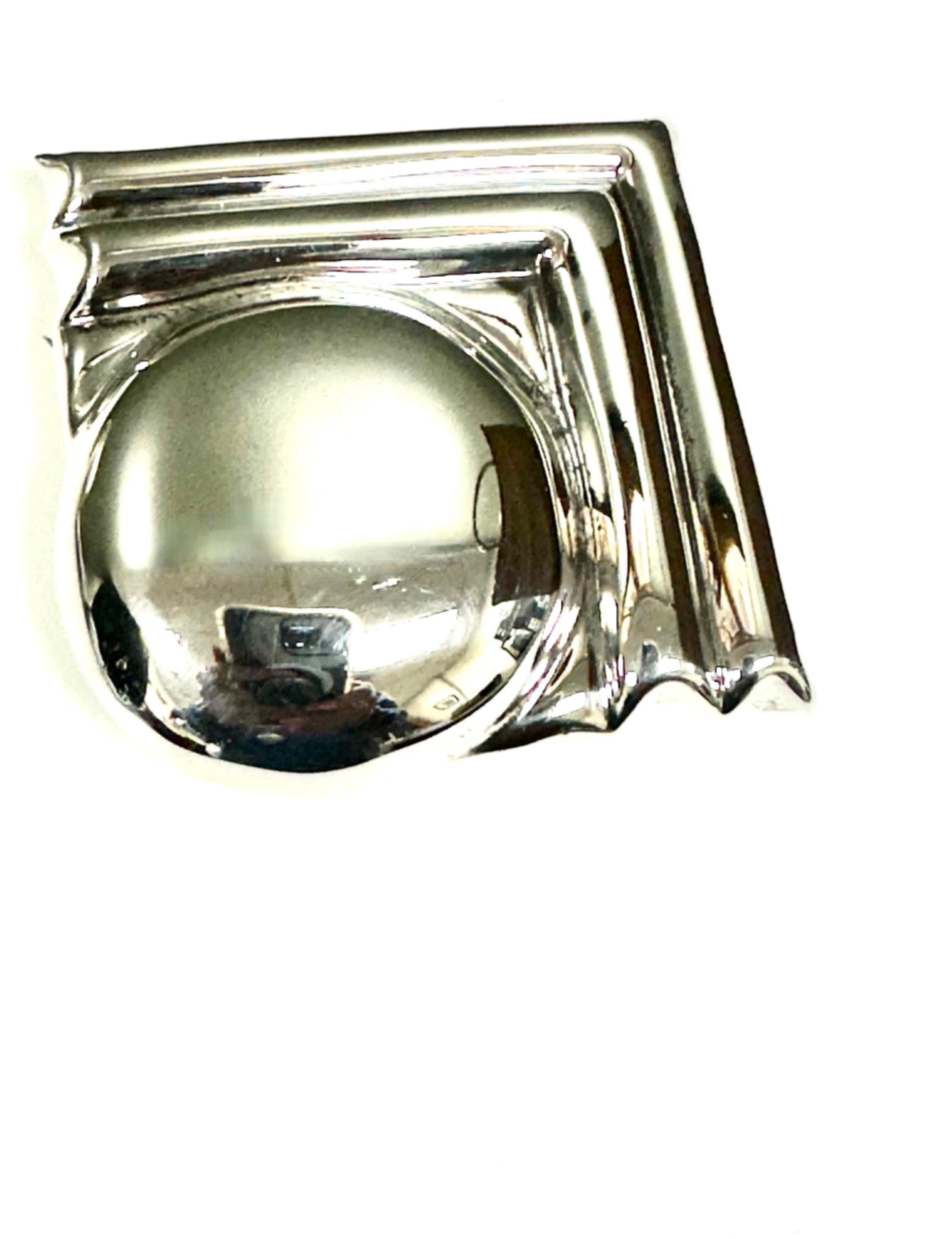 Sterling Silver Geometric Pin or Pendant, Vintage Art Deco Style Brooch