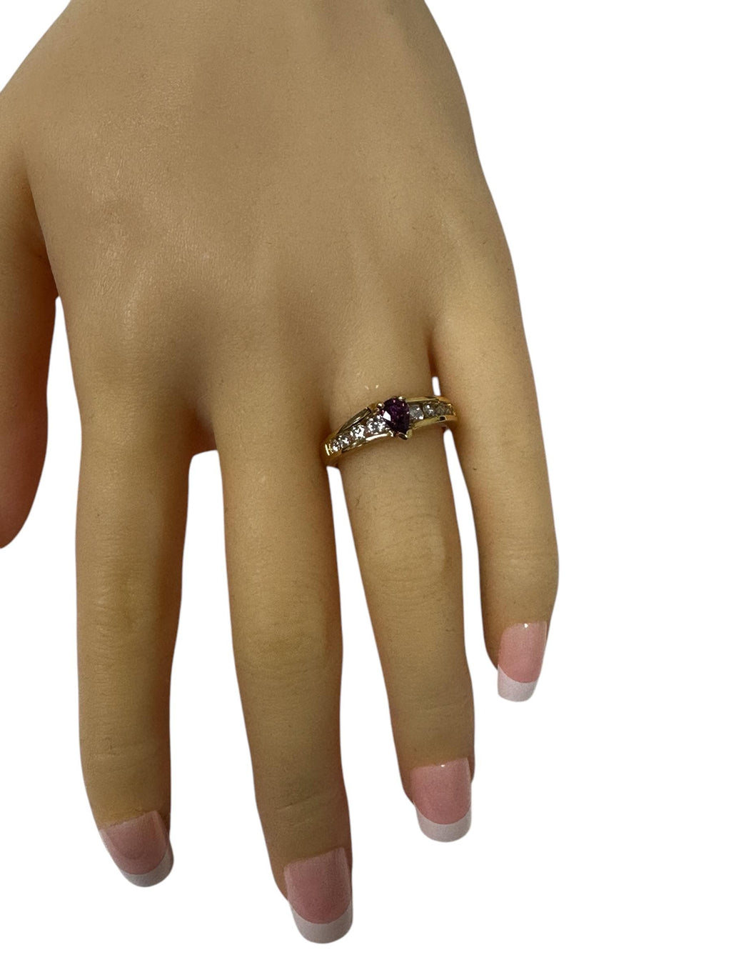 Elegant Vintage Ruby & Diamond Ring in 14k Gold, July Birthstone