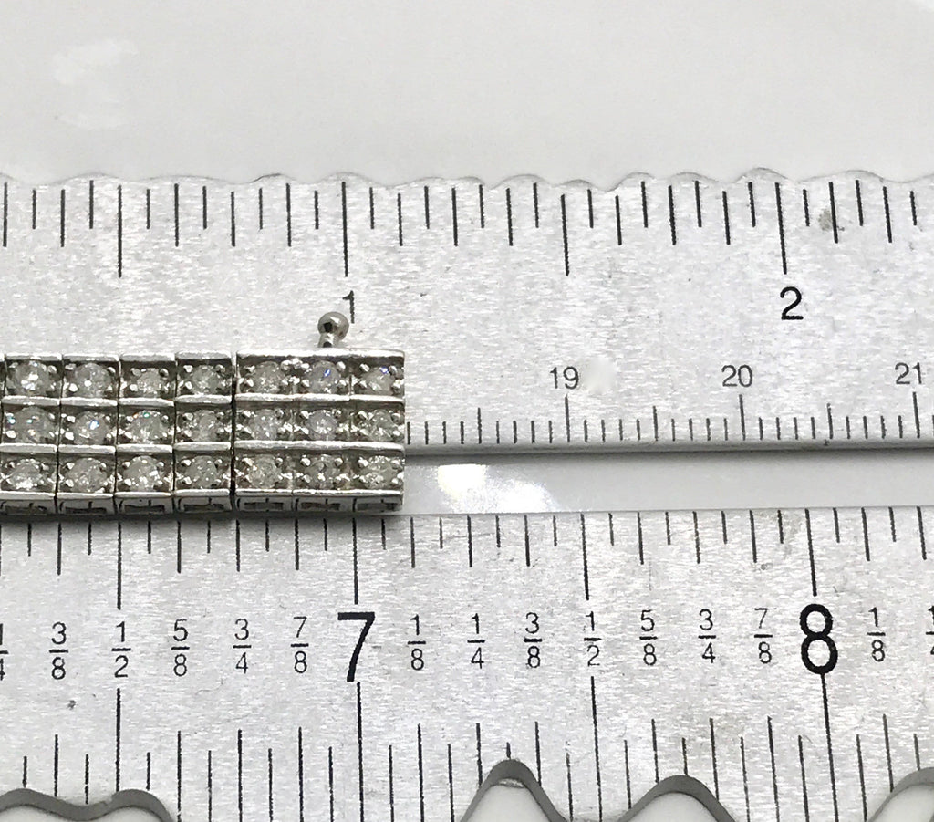 Vintage 8 Carat Diamond Tennis Bracelet: 14k White Gold
