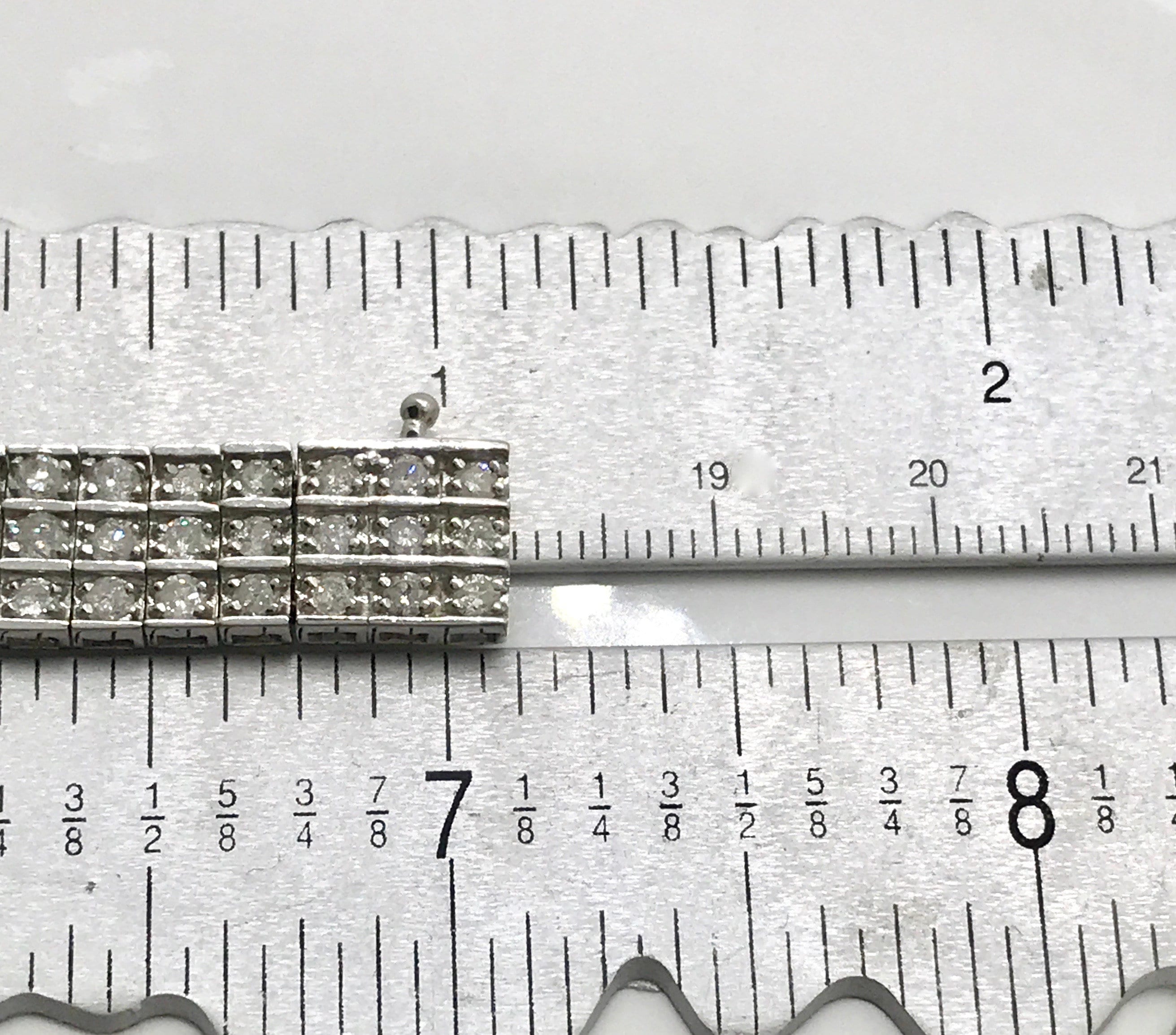Vintage 8 Carat Diamond Tennis Bracelet: 14k White Gold