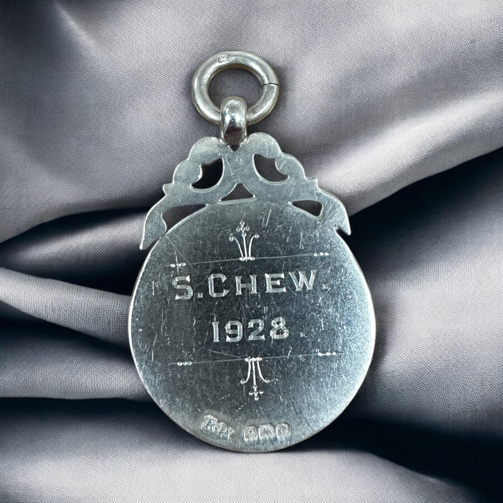 Personalized Sterling Silver Hallmarked Medal for Swim/Dive Enthusiasts