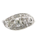 Ladies 14 Karat White Gold Diamond Cocktail Ring with Arthritic "Balls" in Shank