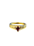 Elegant Vintage Ruby & Diamond Ring in 14k Gold, July Birthstone