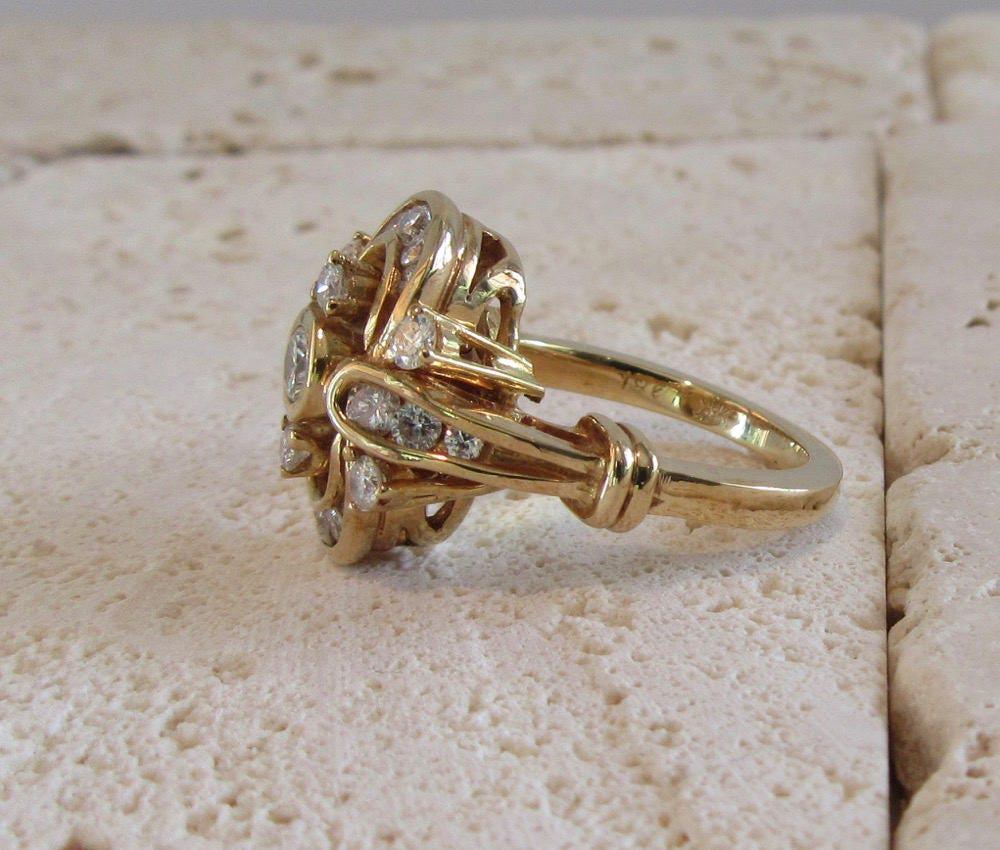 Yellow Gold Diamond Tremblant Cocktail Ring
