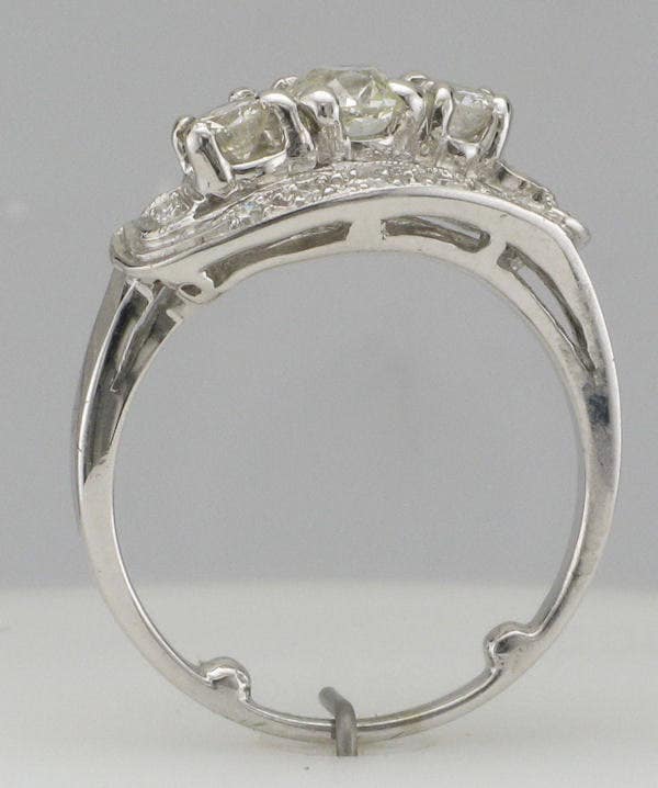 Ladies 14 Karat White Gold Diamond Cocktail Ring with Arthritic "Balls" in Shank