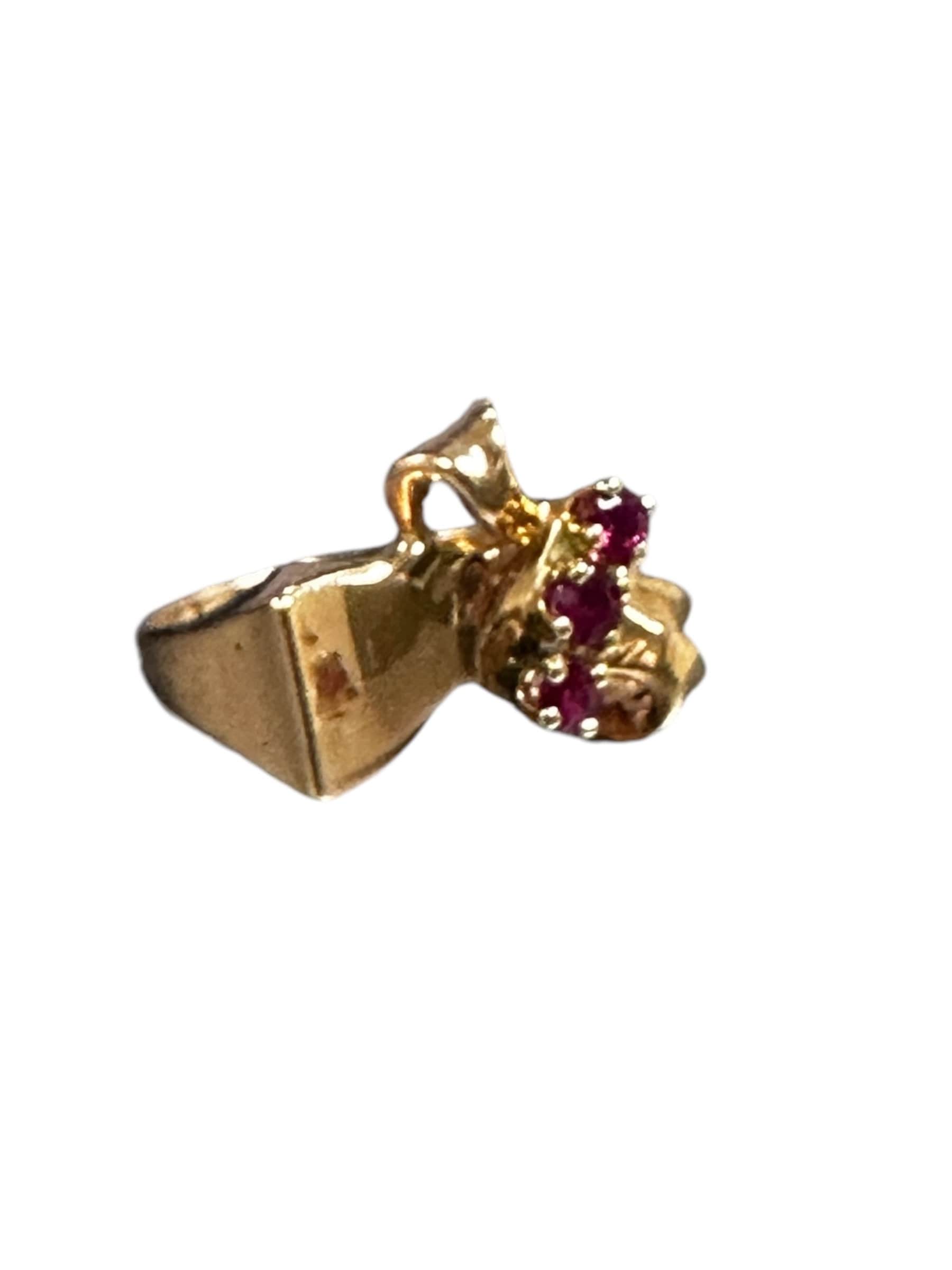 Retro 14k Rose Gold Ruby Ring - July Birthstone
