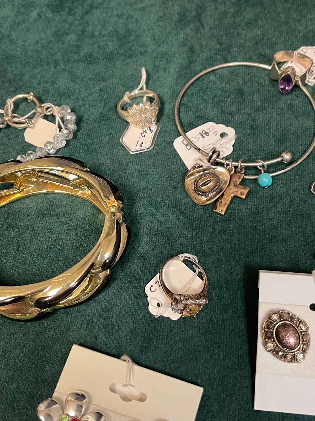 Mixed Jewelry Lot: Sterling Silver Rings, Earrings, Charms, Costume Pieces