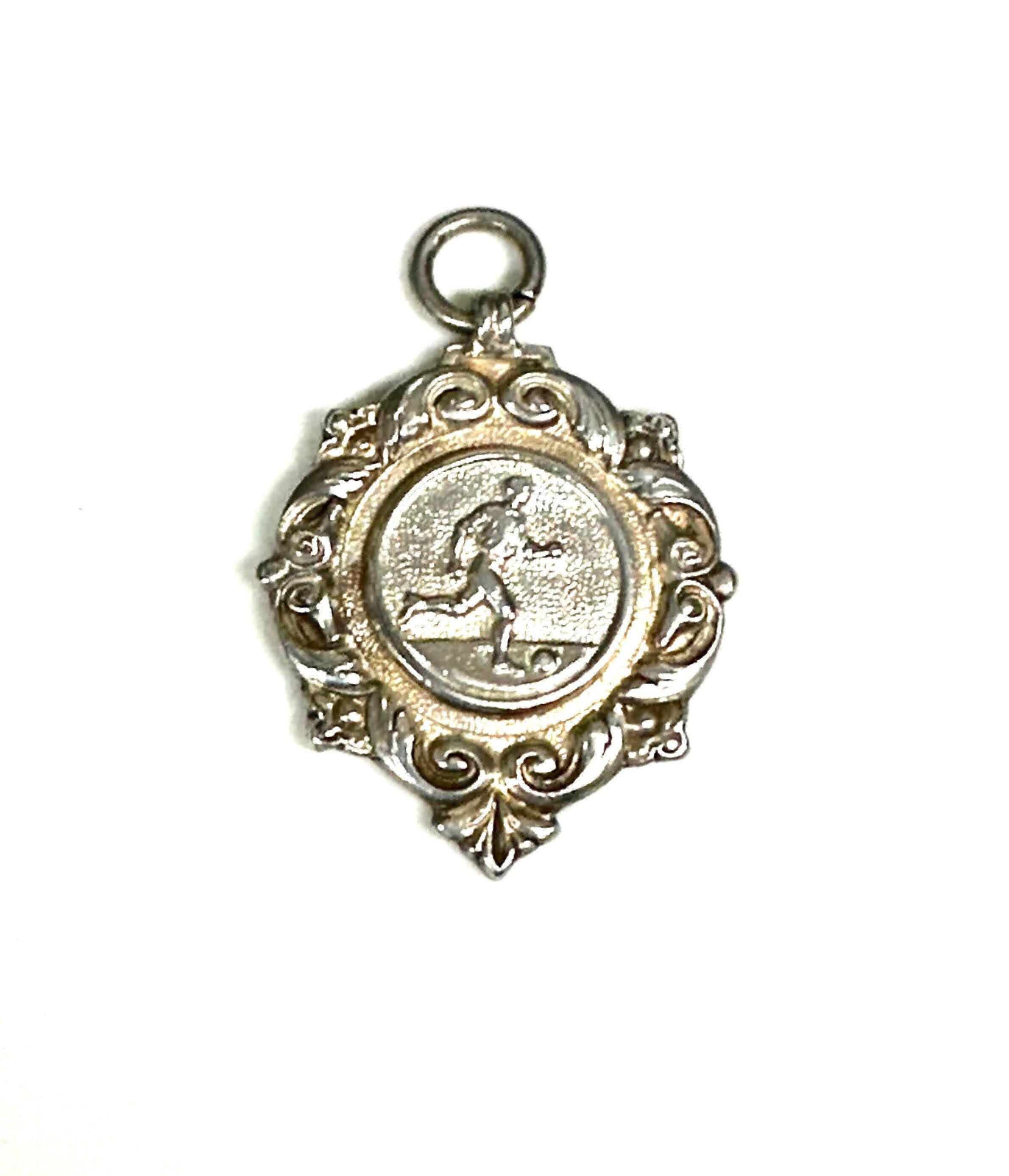 Hallmarked Vintage Sterling Silver Soccer Football Medal Dated 1921