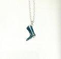 Enamel Cowboy Boot Necklace: Sterling Silver Western Pendant