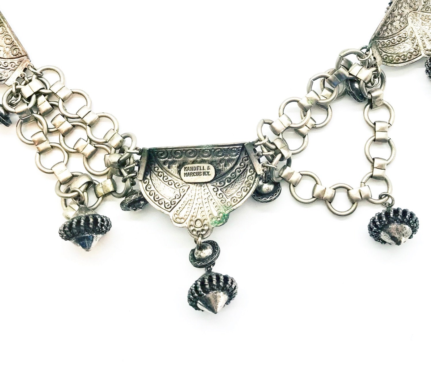 Kandell and Marcus N.Y. Vintage Silver Tone Statement Necklace