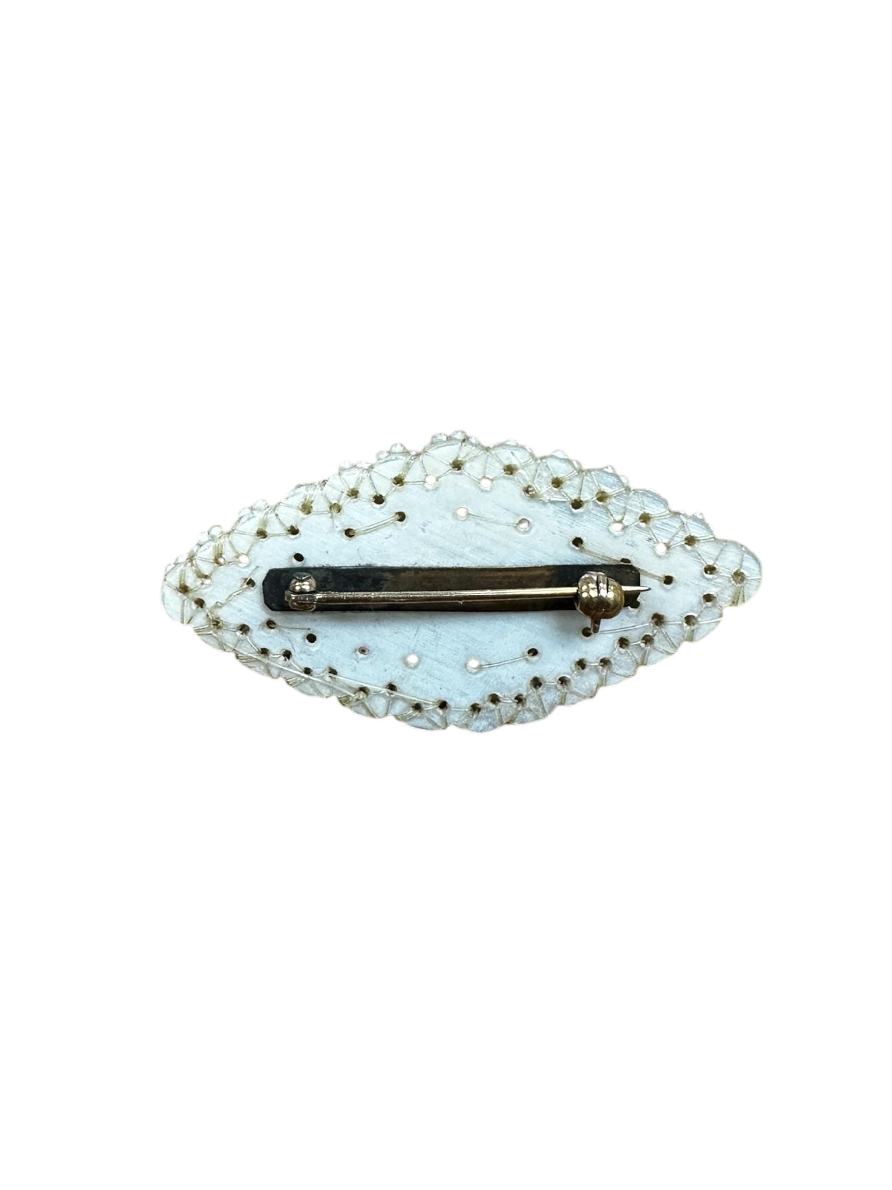 Vintage Georgian Era Woven Pearl Brooch, 14K Gold Pin Back