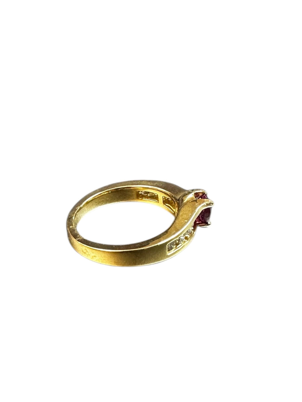 Elegant Vintage Ruby & Diamond Ring in 14k Gold, July Birthstone