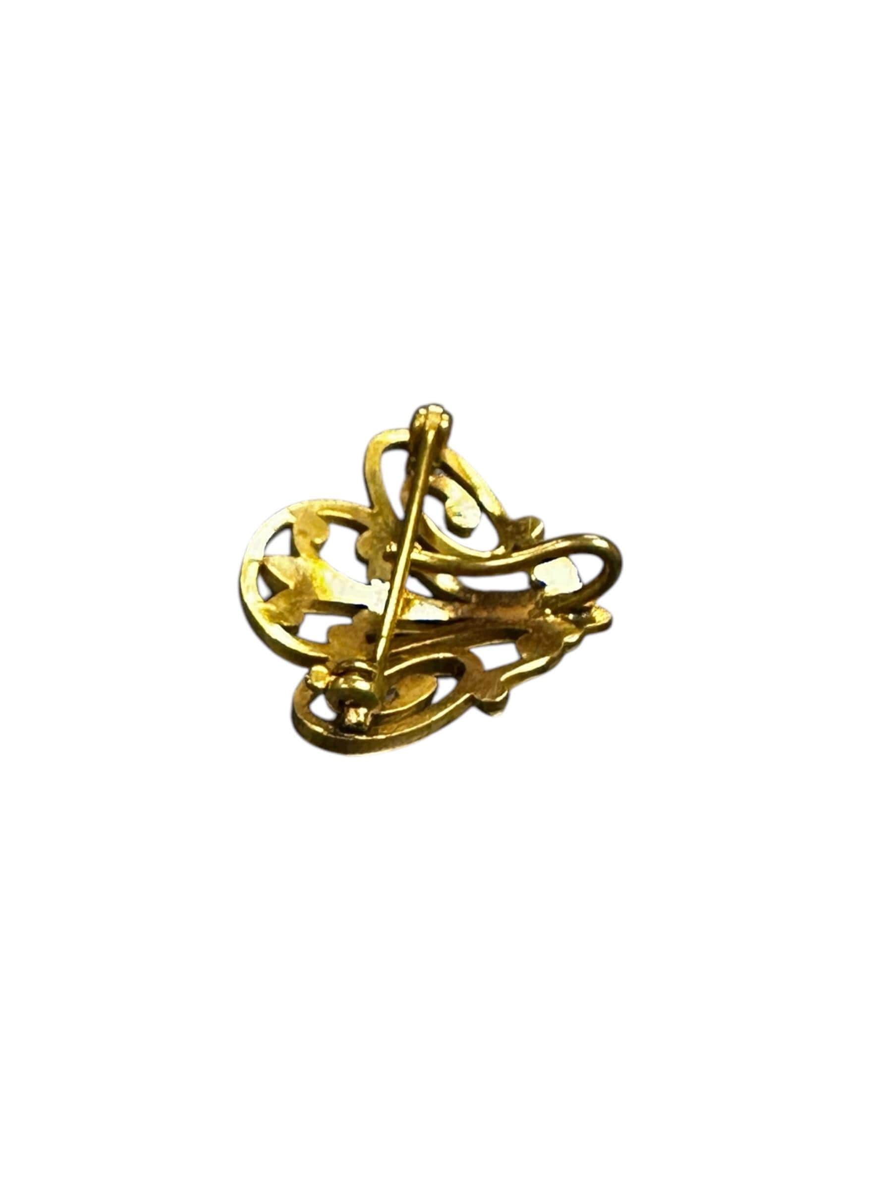 Art Nouveau Elegant Gold Filled Watch Pin
