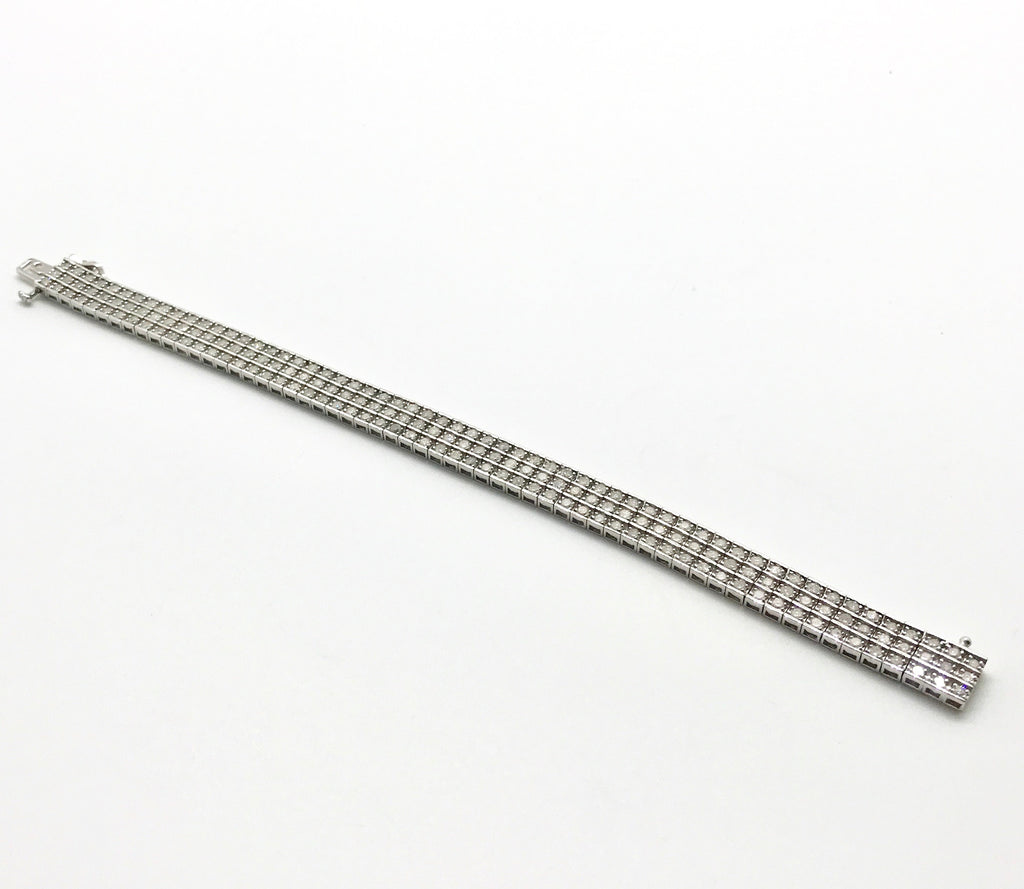 Vintage 8 Carat Diamond Tennis Bracelet: 14k White Gold