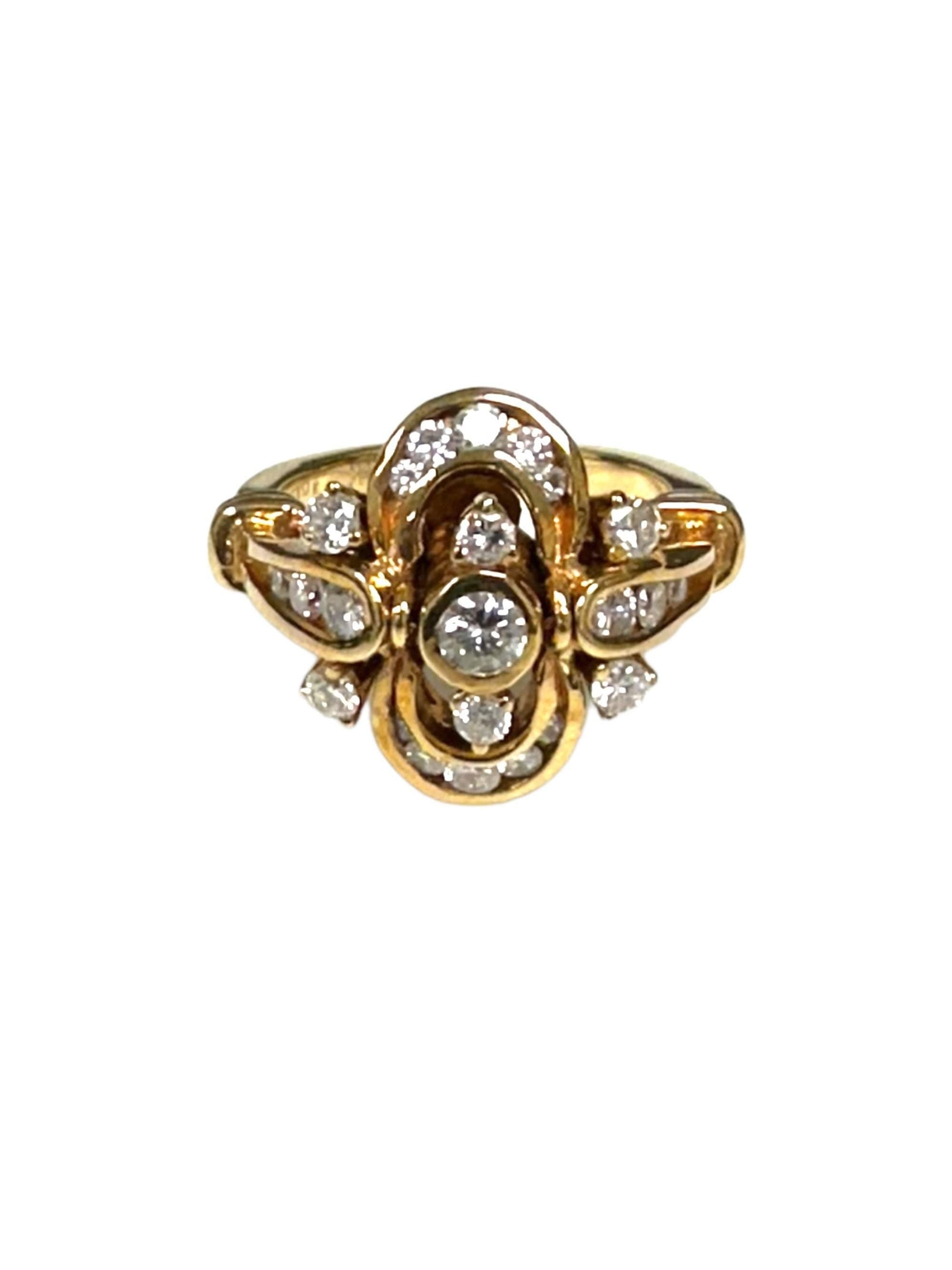 Yellow Gold Diamond Tremblant Cocktail Ring