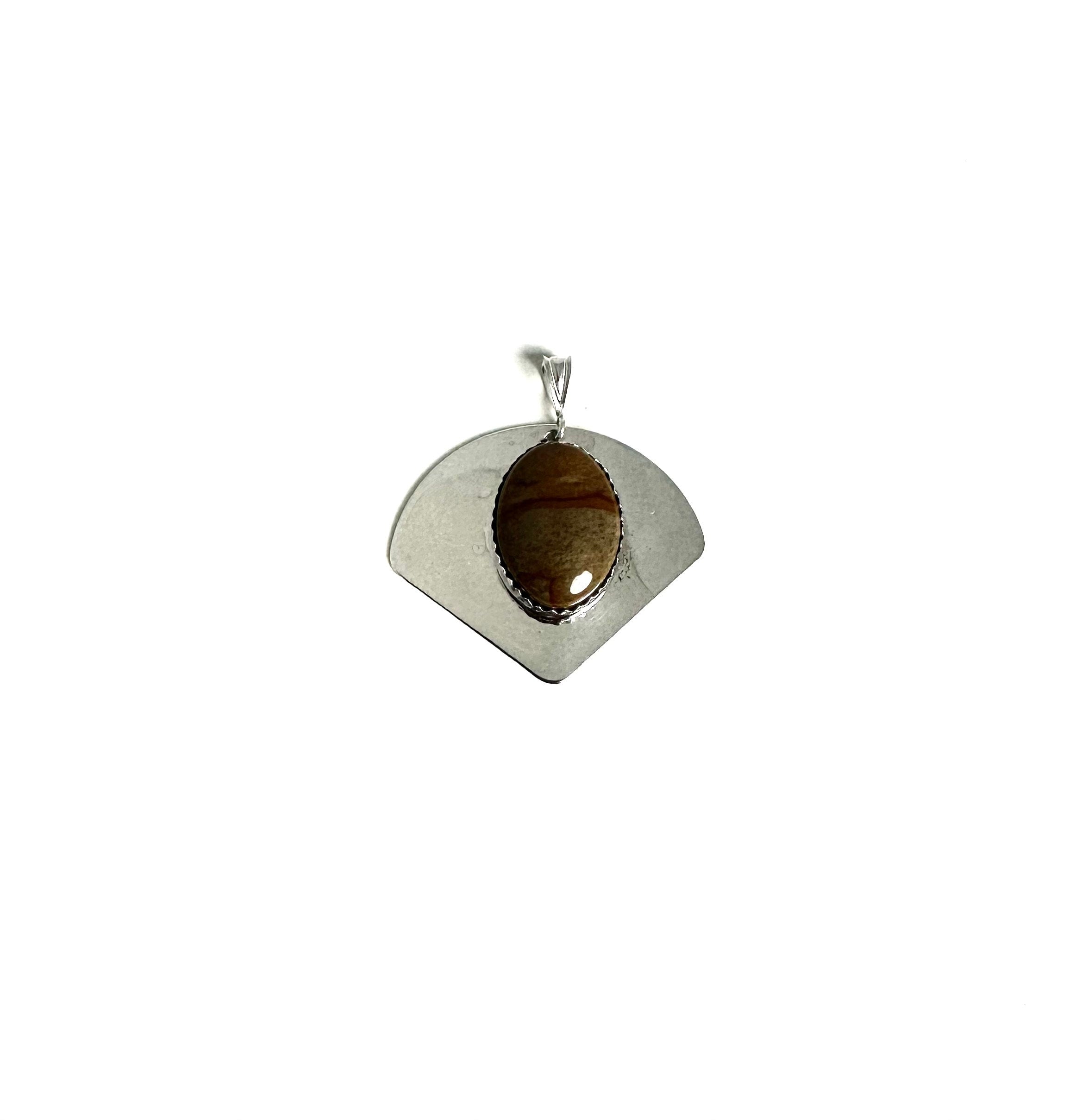 Hand Crafted Sterling Silver Agate Pendant - Student Artist JR