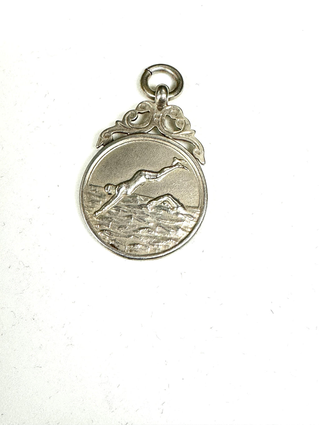 Personalized Sterling Silver Hallmarked Medal for Swim/Dive Enthusiasts