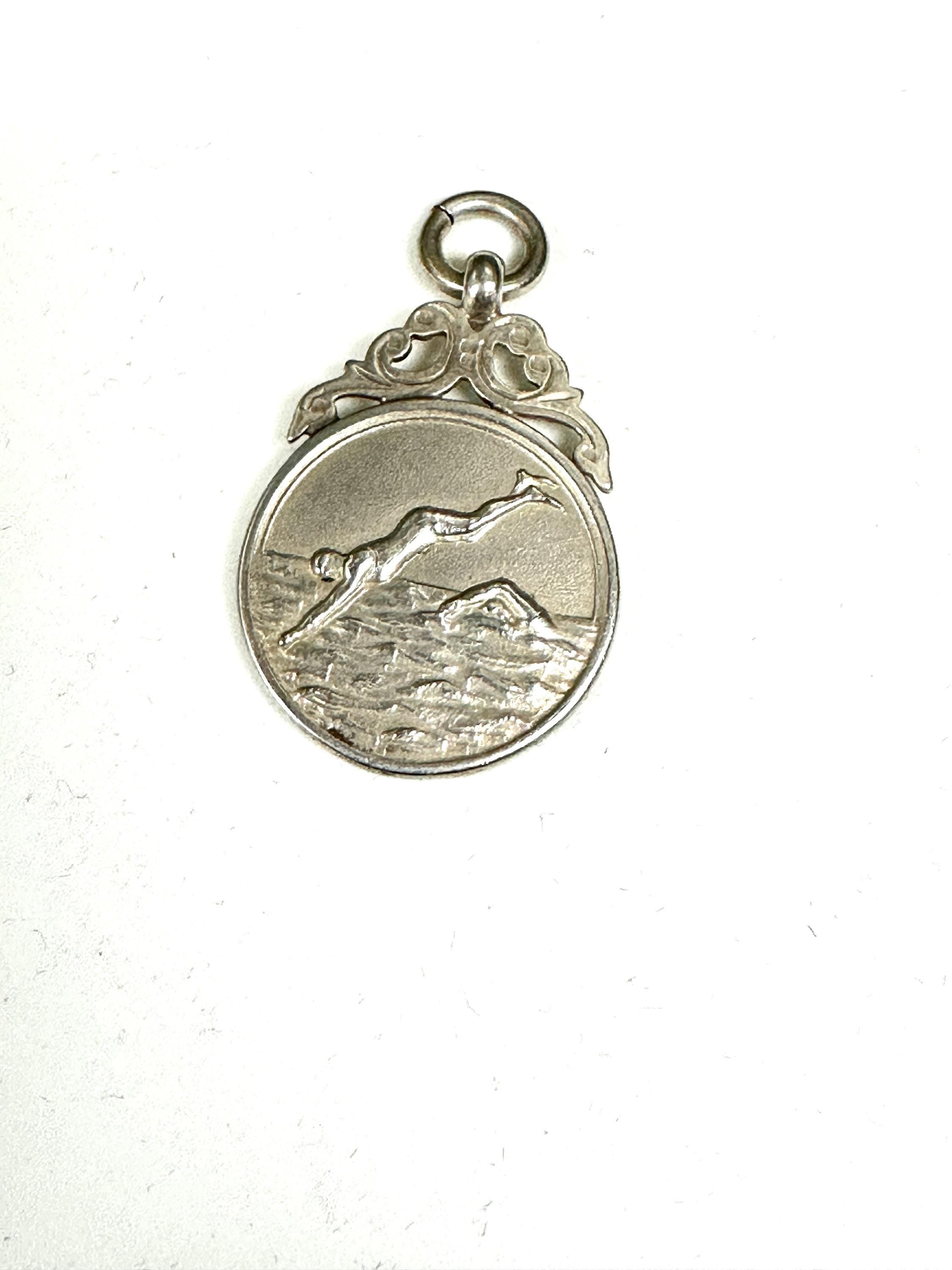 Personalized Sterling Silver Hallmarked Medal for Swim/Dive Enthusiasts