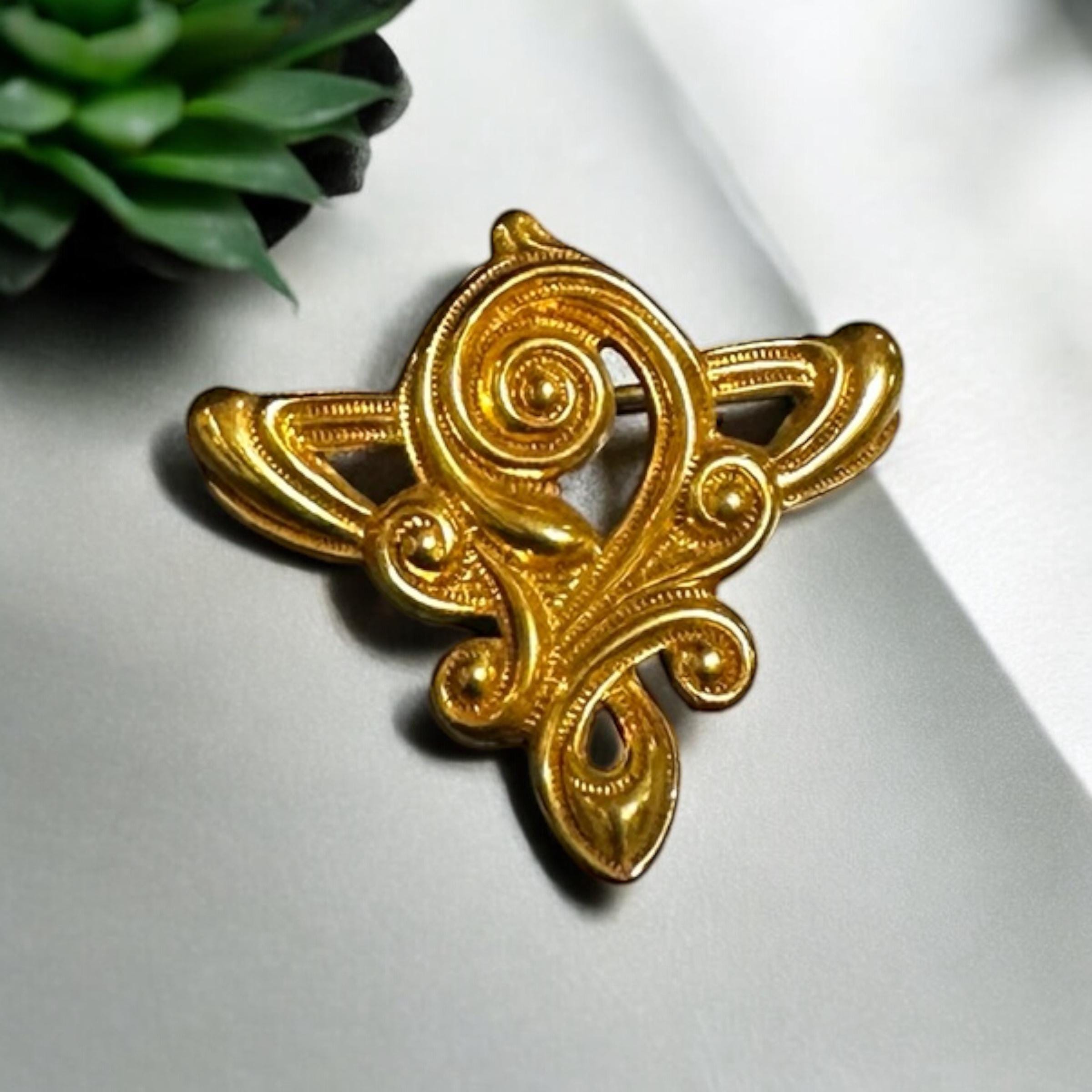 Vintage Gold Filled Art Nouveau Watch Pin - Antique Style Brooch