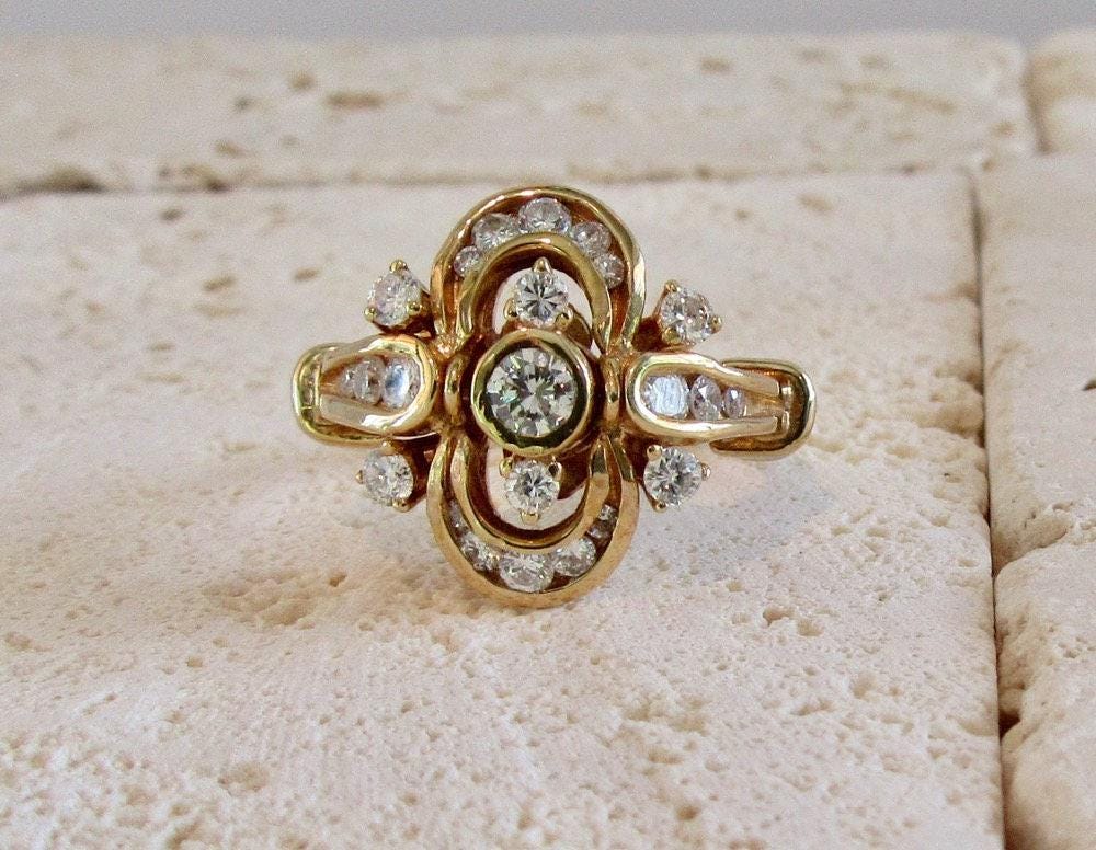 Yellow Gold Diamond Tremblant Cocktail Ring