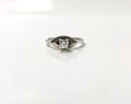 Vintage 14k White Gold Diamond Wedding Set: 1960s Engagement Ring