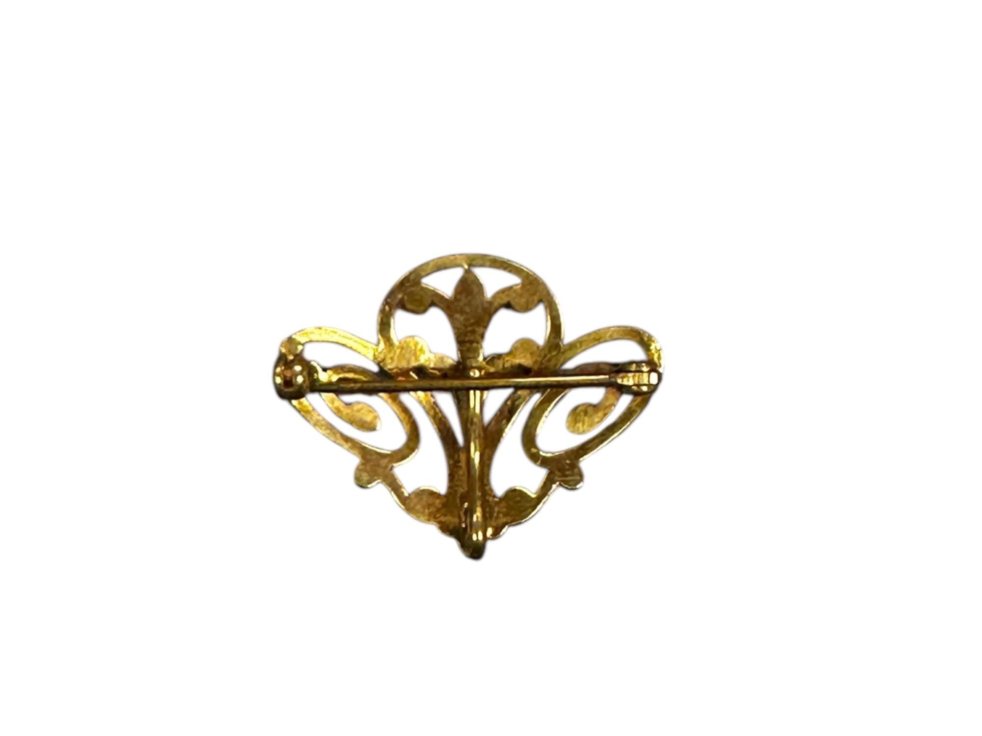 Art Nouveau Elegant Gold Filled Watch Pin