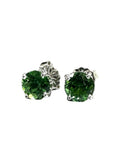 Elegant 14K White Gold Chrome Tourmaline Stud Earrings - 0.50ct Gems - Custom Selection