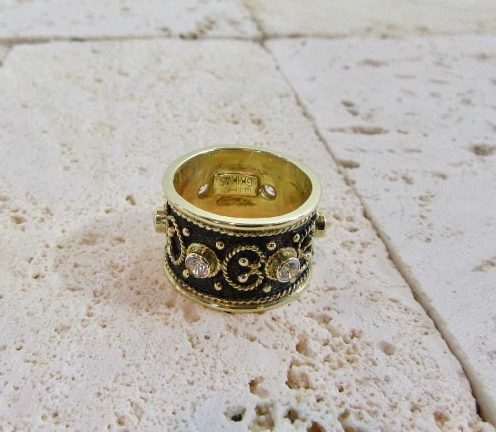 Sterling Silver Hand Crafted Wedding Band Ring, Wide Band Ring, Wedding Band, Cubic Zirconia Ring, Hallmarked Ring, Hallmark