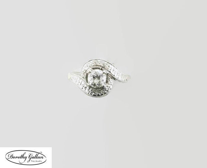 1950's Old European Cut Diamond Engagement Ring - 0.50 Carat Cocktail Ring