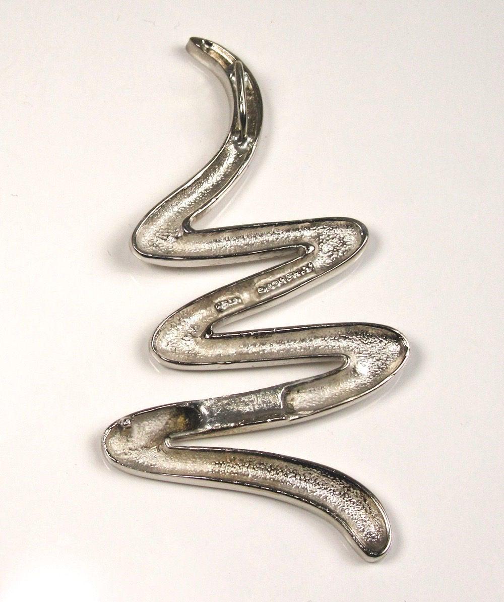 Sterling Silver Squiggle Pendant: Free Form Artistic Jewelry
