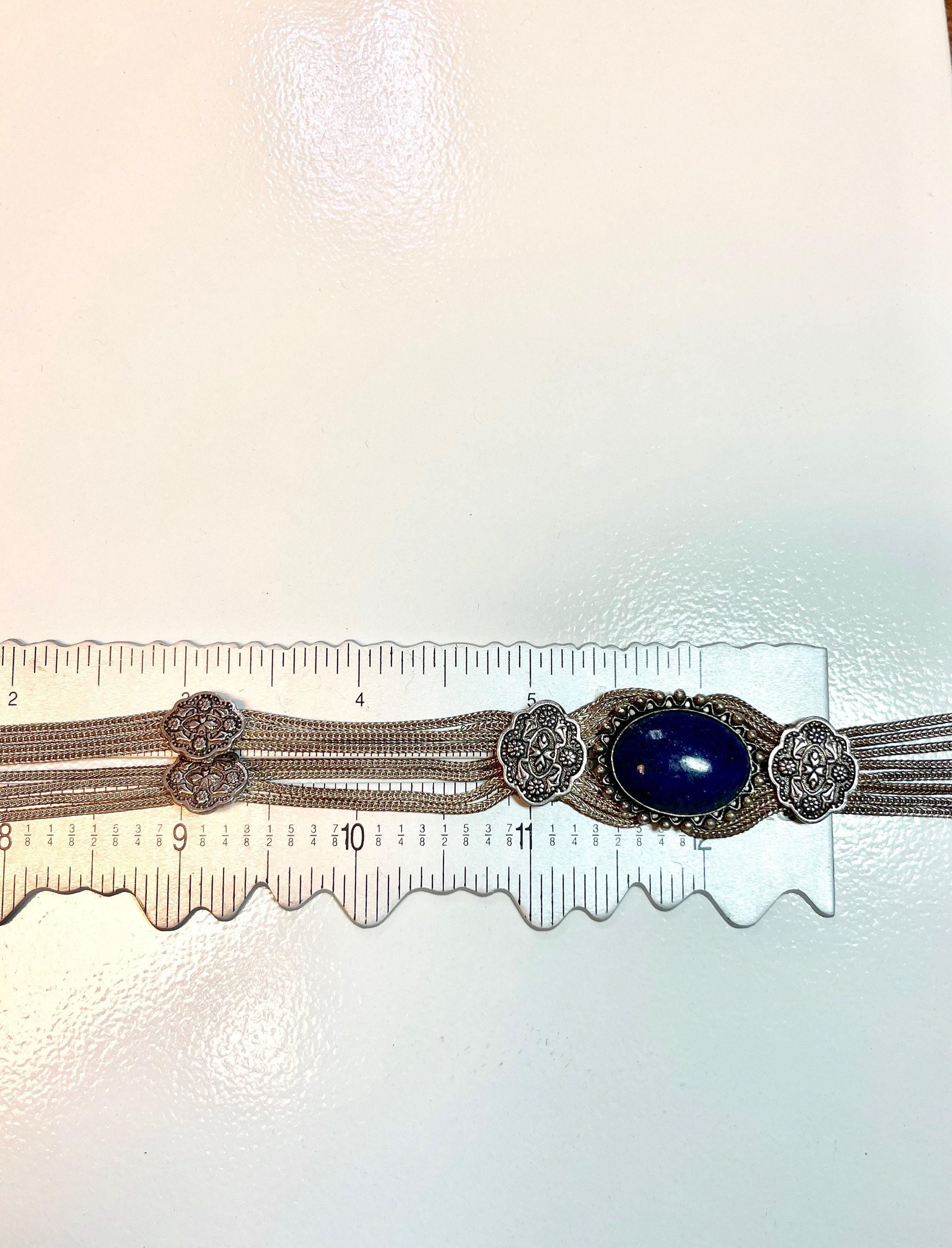 Vintage Sterling Silver Lapis Lazuli Tassel Necklace