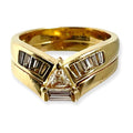 Vintage 14k Yellow Gold Trilliant Diamond Wedding Set